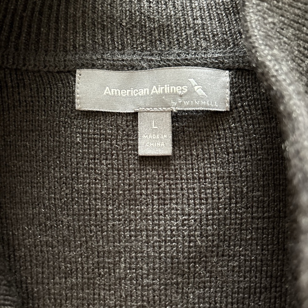 American Airlines Men's Charcoal Full-Zip wool blend Cardigan.L - Picture 3 of 7
